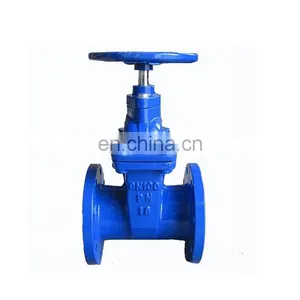 DIN3352 Ductile Cast Iron di Dn80 Pn16 Resilient Seat Hand Wheel Double Flanged Gate Valve thumbnail-5