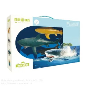 Kit of Ocean Animal Model Soft PVC Hand Painting JAWS Shark Animal Figure Toys Gift Set Decoration Model thumbnail-1