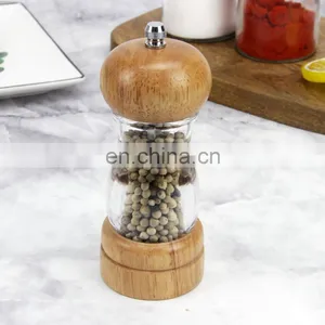 Food Grade Salt And Pepper Grinder Spice Mill Grinder Bottles Shaker With Wooden And Ceramic Mechanism thumbnail-2