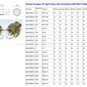 NPT 1/2 Inch Domed Hex Sight Glasses for Radiator Coolant Tank Sight Glass thumbnail-5