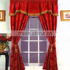 100%Polyester Factory Cheap Jacquard Luxury Curtain Design Living Room Curtains thumbnail-1