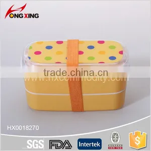 2-layer Rectangle Microwave Plastic Lunch Box With Chopsticks thumbnail-1