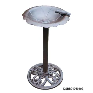 Cast Iron Standing Bird Bath Bird Feeder High Pole Bird Food Bath thumbnail-1
