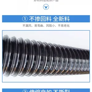 Black PU Polyurethane Corrugated PipeSteel Wire Reinforced Industrial Dust Suction Pipe thumbnail-3