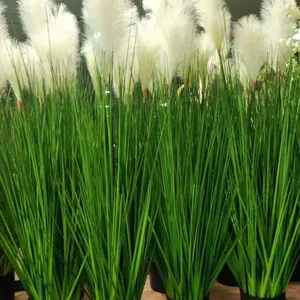 Newest Style Bonsai Colorful Potted Flower Fake Onion Grass Artificial Pot Plant Reed Grass for Dream Restaurant Decoration thumbnail-1