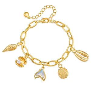 18K Gold-plated Brass Chain Bracelet With Color Retention Vintage and High-end Handmade Bracelet Jewelry. thumbnail-5