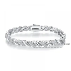 18K Plated Cuban Bracelet 5A Grade Zircon Simple Luxury Jewelry For Girlfriends Lovers Christmas Valentine Birthday Gift thumbnail-2