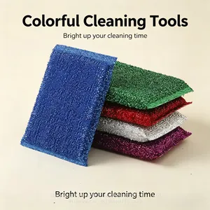 4 Pack Colorful Scrub Sponge Non-Scratch Dishwashing Sponges for Cookware thumbnail-2