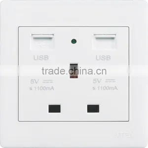 13A Electrical Socket With 2 USB Wall Socket thumbnail-1