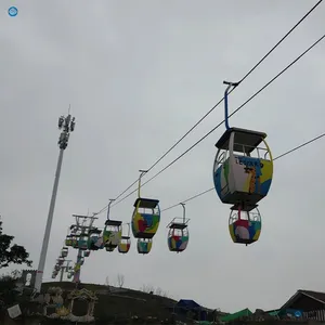 Amusement Park Outdoor Steel Cable Car Safety Features Themed Decor Engaging Ride All Ages 100-500kg Capacity Commercial Use Ropeway Cable Car thumbnail-4