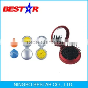 Custom Round Flexible Makeup Mirror With Brush thumbnail-1