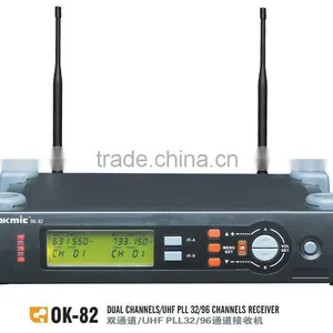 OK-82 Dual Channels/UHF PLL 32/99 Channels Receiver Wireless Microphone thumbnail-1