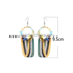 Wholesale Women Luxury Bead Tassel Earring Multicolor Beads Earring thumbnail-3
