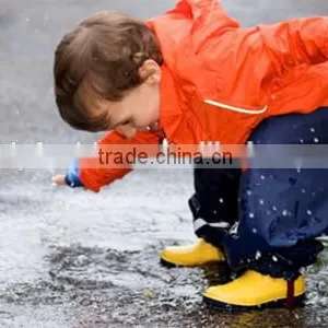 Cute PU Raincoat And Bib Pants Kid Rain Suit thumbnail-1