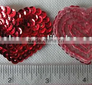 SEW ON APPLIQUE PATCH SEQUIN MATERIAL PATCH, NO GLUE BACKING, BLG-090302 thumbnail-1
