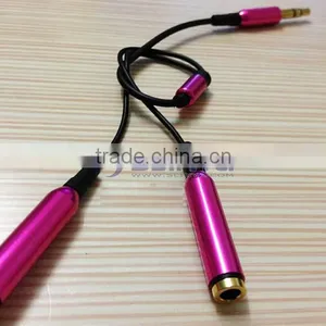 20CM Gold Plated White3.5mm Stereo Audio Y Splitter 1 Female to 2 Male Cable Adapter For Earphone thumbnail-2