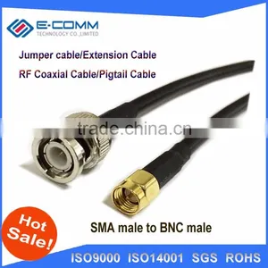 Hot Sale!!RF Wireless Patch Leads Cable SMA Male To BNC Male Right Angle Adapter RG58 50CM thumbnail-3