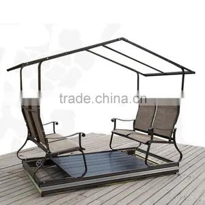 Simple Modern Sun Room Four-Bit Garden Wrought Iron Gazebo Dynamic Outdoor Gazebo Swing Quality Choice thumbnail-4