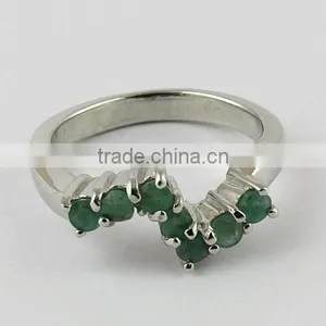 Delicate Green Emarald Ring, Gemstone Silver Jewellery, 925 Silver Jewellery thumbnail-4