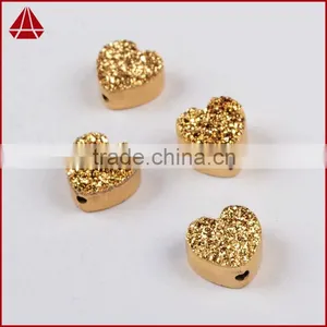 Titanium Coating Agate Druzy Drusy Heart Cabochon Semi-precious Gemstone From China thumbnail-4