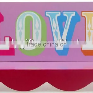 MDF Love Pink Decorative Wooden Wall Shelf Wall Display thumbnail-1