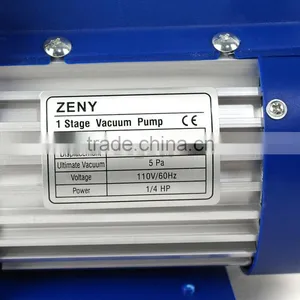 Single 1 Stage 1/4HP Rotary Vane Deep Vacuum Pump 3,5 CFM Air Refrigerant 5 Pa thumbnail-3