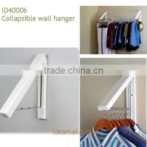 Collapsible Wall Hanger Laundry Room Organizer Wall Mounted Collapsible Hanger Expandable Cloth Hanger thumbnail-2