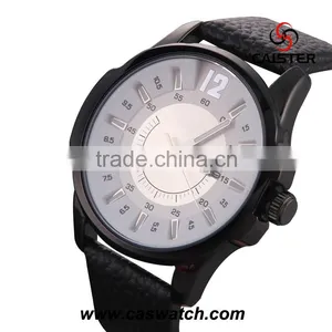 New Arrival Leather Strap Men Quartz Watch Cheap Mens Watches for Promotion Big Face Watches Men Leather Band thumbnail-2