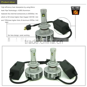No Error Code G6 G7 G8 LED Headlight H7 Fanelss 6000LM LED Headlight thumbnail-2
