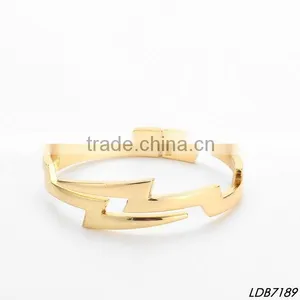 Gold Flash Lightning Strong Thin Hinge Bangle thumbnail-1