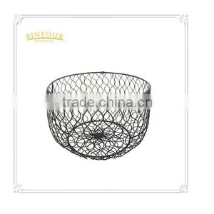 Antique Metal Wire Fruit Baskets, Square Storage Basket for Food thumbnail-1