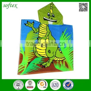 Wholesale Bulk 60x120cm 260g Cartoon Printing Kids Hooded Poncho Beach Towel thumbnail-1