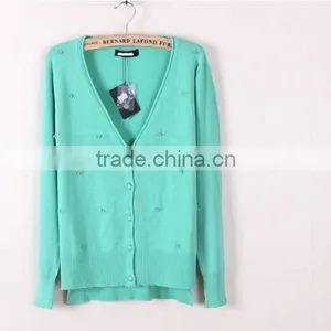 2014 New Style Woman Pearl Clasp V-neck Cardigan thumbnail-3
