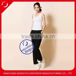 Wholesale Women Cotton Modal Black Yoga Pants With Pocket thumbnail-1
