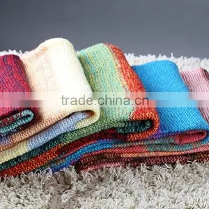 Infinity Plaid Tartan Tribal Colorful Cotton Scarf, Hand Block Printed Aztec Scarf , Art Boho Scarf thumbnail-1