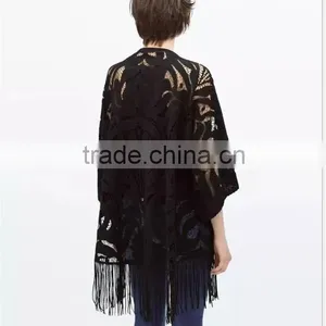 Summer Fashion Lace Fabric With Long Tassels Ladies Kaftan Sexy Kaftan Dress thumbnail-3
