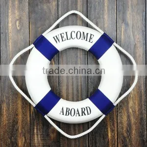Handcrafted Welcome Aboard Wall Hanging Decoration Life Preserver Ring Nautical Lifebuoy Ring thumbnail-1