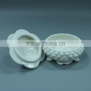 White Ceramic Glazed Smooth Jewelry Case thumbnail-2