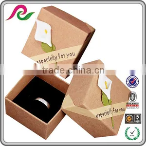 Square Kraft Cardboard Gift Box With Black Foam Inside for Jewelry Packing thumbnail-1