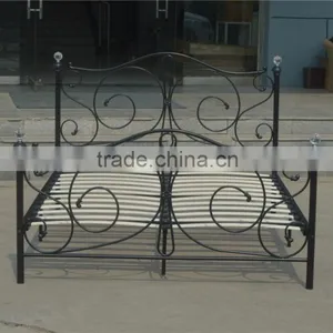 Modern and Elegant Metal Double Bed in White Color thumbnail-2