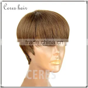 100% Human Hair Kosher Wig Short Dark Blonde Wig Silk Straight Hair Wig thumbnail-1