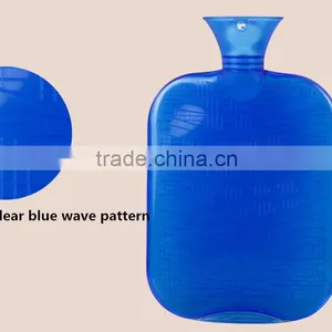 Hot 2L PVC Hot-water Bottle Wave Blue Anti-scald Bed Warmer thumbnail-3