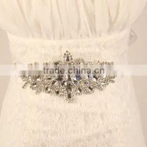 Crystal Mesh Fabric Rhinestone Trim Crystal Appliques for Wedding Dresses Sash Belt/Headband thumbnail-1