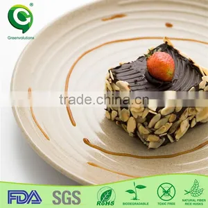 Organic Cheap Kitchen Rice Husk Fiber Round Plate thumbnail-1