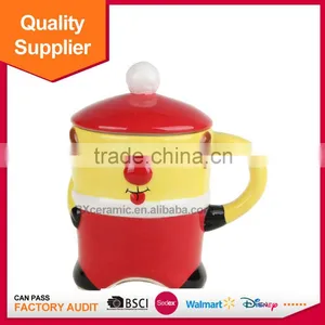 Hot Selling 3D Funny Handle Ceramic Christmas Milk Mug With Lid thumbnail-2