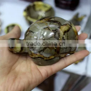 New Animal Cravings Natural Dragon Septarian Quartz Crystal Carved Tortoise thumbnail-1