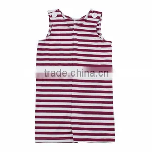 Wholesale 2016 Popular High Quality Soft Cotton Strip Fabric Baby Lime Striped Romper for Baby Girls thumbnail-3
