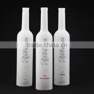 750ml Frosted Spirit Bottle Manufacturer Matte White Vodka Glass Bottle Custom Rum Bottle thumbnail-2