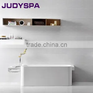 Square Resin Stone Bathtub With Towel Rack YG9806 thumbnail-2