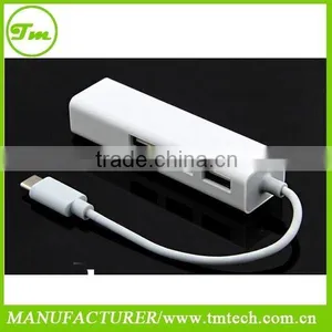 USB-C 3.1 to 3 Port USB HUB With ETHERNET For 2015 New Apple Macbook 12 thumbnail-1